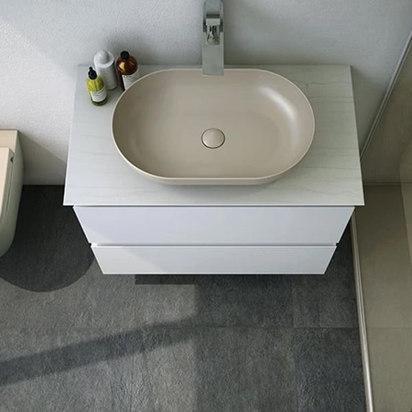 Νιπτήρας Feeling Oval Cappuccino matt 55x35x13 cm Rak Ceramics